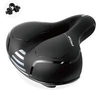 GORIX Bike Thick Cushion Saddle Seat Comfortable Cushion with Rail Road Bicycle for Men and Women (GX-C118) (Black×White)
