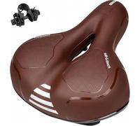 GORIX Bike Thick Cushion Saddle Seat Comfortable Cushion with Rail Road Bicycle for Men and Women (GX-C118) (Dark Brown (GTouch CH1))