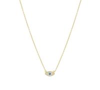 gorjana Women’s Evil Eye Pendant Necklace, Adjustable Link Chain w/ CZ/London Blue Nanogem Talisman, 18K Gold Plated, Gold Plated, No Gemstone, Black