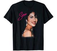 GorLanssy Vintage Selenas Quintanilla Love Music Retro 80S 70S Fans T-Shirt Short-Sleeved Shirt Top T-Shirt Black XXL