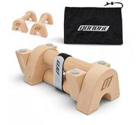 Gorletic Mini Parallettes Beech Wood 26 cm | Portable Parallel Bars for Calisthenics, Handstand, Push-up and L-Sit | Non-Slip Base | Includes Bag | Holds 140 kg