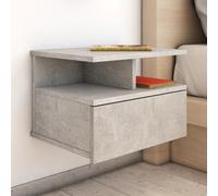 gorlois wooden floating bedside cabinet in concrete effect