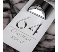 gorm Personalized Solar 3d House Number Sign House Numbers for Outside Light Up,solar Address Signs for Yard,solar House Number Sign,Custom House Numbers and Address Sign LED (White Silver,18x32cm)