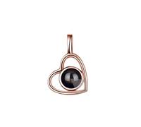 gorm Photo Custom Pendant Heart Shaped Projection Necklace for Women Pendant Family Memory Christmas Day Valentine's Gift (Type A Rose-gold,1pcs)