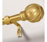 Gormena Gold Curtain Poles, Adjustable Curtain Pole 80-148cm for Window,22mm Diameter,Short Curtain Rod with Brackets, Vintage Finials,Heavy Duty Drapery Rod for Living Room,Easy Installation.