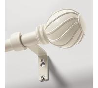 Gormena White Curtain Poles, Adjustable Curtain Pole 80-292cm for Window,22mm Diameter,Extra Long Curtain Rod with Brackets,Cream Finials, Heavy Duty Drapery Rod for Living Room,Easy Installation.
