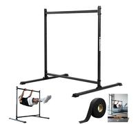 GORNATION Static Bar, Front Lever Bar with Non-Slip Feet, Powder Coated Grip, Adjustable Height & Easy Assembly, Calisthenics & Fitness Training