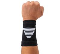 GORNATION Wristbands, Stylish Black Sweatbands for Workout, Comfortable Compression & Warmth, wearable with Grips & Gloves, Cotton Blend - 1 Pair
