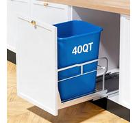 Gornoxblif Pull Out Trash Can Under Cabinet with Soft-Close Slides, Heavy Duty Under Sink Trash Can Kit for Kitchen, Garbage Can Not Included, Requires Minimum Cabinets Opening 12" W X 18" D