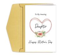 Goroar Heartfelt Mother’s Day Card for Daughter, Amazing Daughter Happy Mothers Day Card, Daughter Mothers Day Gift from Mother