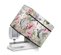 Goronwyfloyd Classic Floral and Hummingbirds Pattern Sewing Machine Cover with Convenient Pockets Protective Quilted Dust Cover Universal for Most Standard Singer and Brother Machines