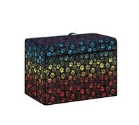 Goronwyfloyd Colorful Magic Dog Paw Sewing Machine Cover Dustproof with Pockets Compatible with Standard Singer Brother Sewing Machines