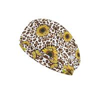 Goronwyfloyd Leopard Sunflower and Butterfly Headbands with Buttons for Mask Women's and Men's Turban Non-Slip Workout Headbands Hair Bands Protect Your Hair and Ears