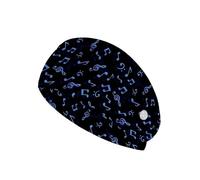 Goronwyfloyd Music Notes Nurse Headbands with Buttons for Mask Non Slip Wide Nursing Headbands for Women Elastic Ear Protection Holder for Nurse's Day