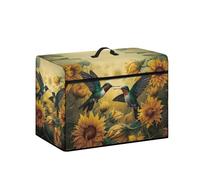Goronwyfloyd Retro Hummingbirds and Multi Sunflowers Sewing Machine Cover Dustproof Sewing Machine Cover Sewing Equipment Cover with Pockets Compatible with Standard Singer, Brother Sewing Machine