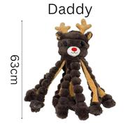 GorPets Gor Reef Holiday Octo-Reindeer Dog Toy, Festive, Christmas Plush with Squeakers, Multiple, Reindeer Theme (Daddy)