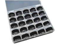 Gorrbinfen 25Pcs Sewing Machine Bobbin Threads with Storage Case Box, Pre-Wound Bobbins Set for Brother/Babylock/Janome/Elna/Kenmore/Babylock/Singer Sewing Machine (Black)