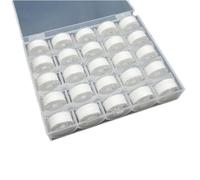 Gorrbinfen 25Pcs Sewing Machine Bobbin Threads with Storage Case Box, Pre-Wound Bobbins Set for Brother/Babylock/Janome/Elna/Kenmore/Babylock/Singer Sewing Machine (White)