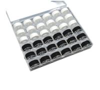Gorrbinfen 36 PCS Sewing Machine Bobbins with Case - Pre-Wound Bobbins Set for Brother, Babylock, Janome, Elna, Kenmore, Singer and More - Multi-Purpose Thread Spools Kit (Black and White)