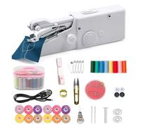 Gorrbinfen Sewing Machine Handheld Sewing Machine Portable Sewing Machines with Multiple Accessories,for Clothing,Curtains Fabrics Easy Fast StitchTravel DIY Family Essentials (White)