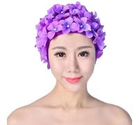 Gorros De Baño - Elegant Gorro De Baño Floral Hecho A Mano para Mujer | Gorros Dee Bañoo Retro Paraa Cabello Largo O Corto, Ideal para Piscina, Playa Y Vacaciones