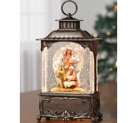 Gorrzai Nativity Snow Globe Angel Christmas Snow Globe Lantern, Lighted Musical Christmas Decorations Indoor for Home with Music 6H Timer Swirling Glitter, Jesus, USB or Battery Operated