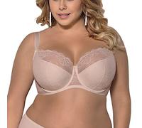 Gorsenia K357 Blanca Underwired Semi Padded Bra Lace Made in EU, Beige,50C