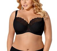 Gorsenia K357 Blanca Underwired Semi Padded Bra Lace Made in EU, Black,34D