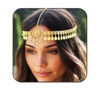 Gortin Boho Sequins Headpiece Gold Wedding Headband Festival Hair Accessories for Women