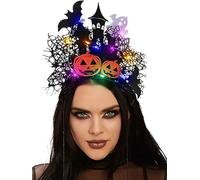 GORTIN Halloween Light up Headband Black Bat Hairband Gohtic Glowing Headpieces LED Halloween Costume Headwear Masquerade Cosplay Rsve Hair Accessories for Women, Black, One Size