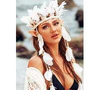 GORTIN Indian Headdress Boho Feather Headband Native American Costume Feather Hair Accessories for Women