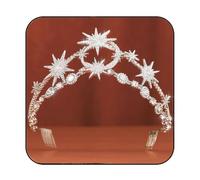GORTIN Star Moon Crown Silver Bride Wedding Headband Rhinestone Tiara Goddess Headpiece Bridal Hair Accessories for Women, Alloy