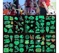 Gorvalin Glow In The Dark Football Tattoos for Kids and Adult 75 Styles Soccer Temporary Tattoos Sticker for Halloween Party Favors, School Activity Accessories