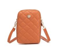 Gorwagely Embroidery Mobile Phone Bags Women Fashion Shoulder Bag Female Mini Crossbody (Brown)
