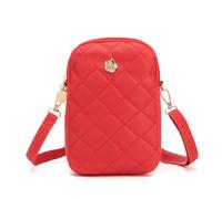 Gorwagely Embroidery Mobile Phone Bags Women Fashion Shoulder Bag Female Mini Crossbody (Red)