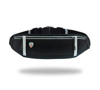 GORWRICH Running Belt with Waterproof Adjustable Elastic Strap, Sweatproof waistpacks with Large Capacity, Perfect for Running and Outdoor Activities (Full Black)