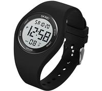 Gosasa Casual Simple Style Silicone Strap Women Men Sports Watches 30M Waterproof, Digital-Black White
