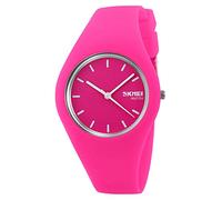 Gosasa Casual Simple Style Silicone Strap Women Men Sports Watches 30M Waterproof, Rose Red, Sports and leisure