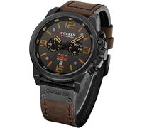 Gosasa Classic Mens Sport Chronograph Quartz Watch Business Dress Watch, A Brown, Classic