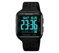 Gosasa Classic Square Women's Men's Digital Watch Outdoor Sport LED Wristwatches Big Numbers Dial Large Face with 50M Waterproof Dual Time Alarm Date, Black, Sport
