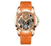 Gosasa Fashion Men's Skeleton Luminous Quartz Watch with Silicone Strap | Round Hollow Dial, Soft Silicone Band, Luminous Hands, Big Face Watch, Casual Sport Style for Daily Wear, Creative Design