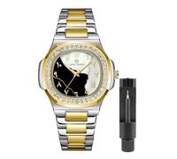 Gosasa Fashion Men's Watches Date Business Watch Stainless Steel Luxury Style Luminous Quartz Waterproof Analog Display Male Wristwatch, U Gold Silver, Business