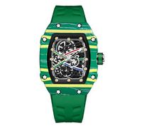 Gosasa Fashion Ultra-Thin Tonneau Quartz Watch for Men Analog Punk Big Face 38.5mm Dial Luminous Stylish Unisex Fashion Casual Sports Watch with Soft Silicone Strap