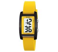Gosasa Fashion Women’s Men's Digital Watch Unisex Big Numbers Dial Rectangular Face Waterproof Silicone Strap LED Watches, Yellow, Casual