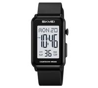 Gosasa Fashion Women’s Men's Digital Watch Unisex Big Numbers Dial Rectangular Face Waterproof Silicone Strap LED Watches, x Black White, Casual