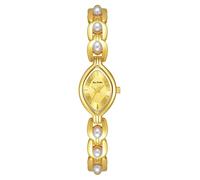 Gosasa Fashion Women's Dress Watch Elegant Pearl Oval dial Ladies Bracelet Waterproof Analog Casual Watch, N Gold, Elegant