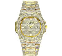 Gosasa Luxury Unisex Adults Watch, Gold Dial, Stainless Steel Bracelet, Crystal, Quartz Movement, Water Resistant, 42mm Case, 21cm Band, Diamond Accents, 2548 Model