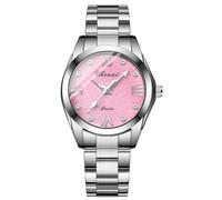 Gosasa Luxury Women's Watch Quartz Stainless Steel Casual Business Waterproof Luminous Dress Silver Bracelet Wrist Watches, G Pink 1, Fashion