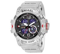 Gosasa Men Large Dial Digital Sport Watch Military Watch LED Backlight Waterproof Electronic Watch for Men, Khaki, Digital,Quartz Movement