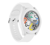 Gosasa Mens Analog Quartz Watch Creative Colorful Removable 5ATM Waterproof Sports Wristwatch Minimalist Luminous Analog Watch with Silicone Strap, White